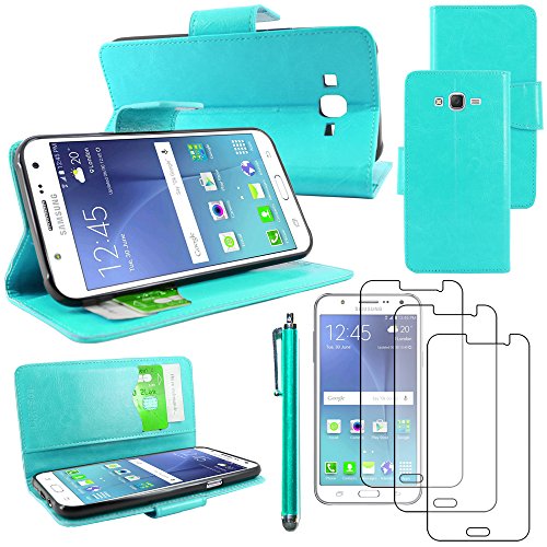 ebestStar - kompatibel mit Samsung Galaxy J5 Hülle SM-J500F (2015) Wallet Case Handyhülle[PU Leder], Kartenfächern, Standfunktion + Stift +3 Schutzfolies, Blau [Phone:142.1x71.8x7.9mm 5.0"] von ebestStar