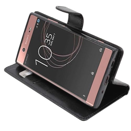 ebestStar - kompatibel mit Sony Xperia XA2 Ultra Hülle XA2 Ultra/Dual (2018) Kunstleder Wallet Case Handyhülle [PU Leder], Kartenfächern, Standfunktion, Schwarz [Phone: 163 x 80 x 9.5mm, 6.0''] von ebestStar