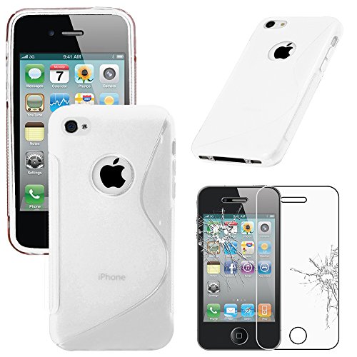 ebestStar - kompatibel mit iPhone 4 Hülle iPhone 4S TPU S-line Style Silikongel Handyhülle, Schutzhülle Case Cover, Transparent + Panzer Schutz Glas ebestStar - kompatibel mit iPhone 4 Hülle iPhone 4S TPU S-line Style Silikongel Handyhülle, Schutzhülle Case Cover, Transparent + Panzer Schutz Glas von ebestStar