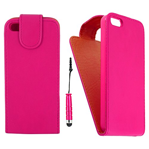 ebestStar - kompatibel mit iPhone SE Hülle iPhone 5 5S Etui mit Klappe, PU Kunstleder Handyhülle Schutzhülle Case Cover + Mini Stift, Pink [iPhone: 123.8 x 58.6 x 7.6mm, 4.0''] von ebestStar
