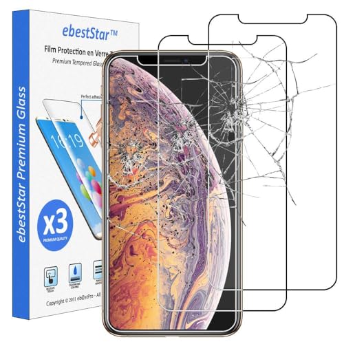 ebestStar - kompatibel mit iPhone XS Max Panzer Schutz Glas (x3 Stück) Schutzfolie, 9H gehärte Schutzglas, HD Displayschutz, Ultrabeständig von ebestStar