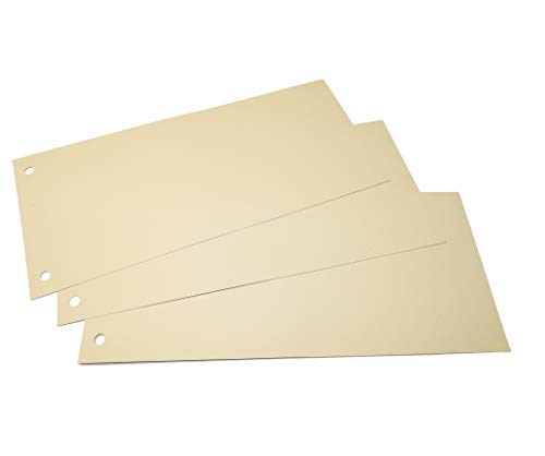 Trennstreifen chamois, 100 Stück im Format 10,5 x 24 cm, 190 g/qm Recyclingkarton, für DIN A4 hoch oder DIN A5 quer, Papiertrennstreifen von ebs Versand