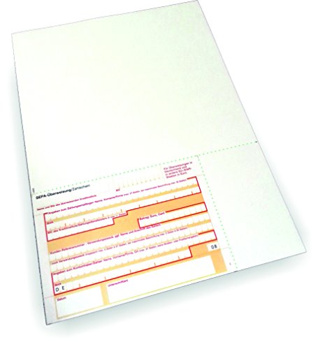Überweisungsträger SEPA - Stand unten links, 1.000 Blatt, DIN A4, 90 g/qm OCR-Beleglesepapier von ebs Versand