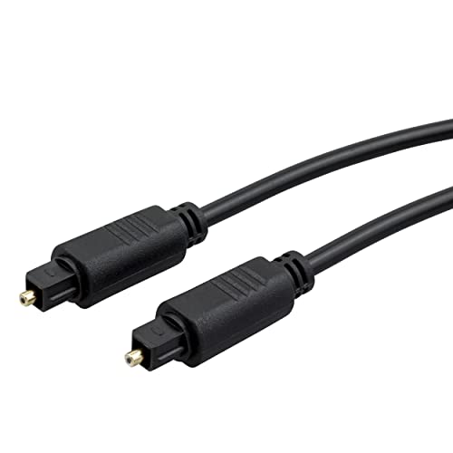 ecabo 2m Toslink-Kabel 4,0mm – Optisches Digital Audio Kabel – Toslink Stecker – schwarz – vergoldete Kontakte – LWL-Kabel – Lichtwellenleiter – für Fernseher, PC, Receiver und mehr von ecabo