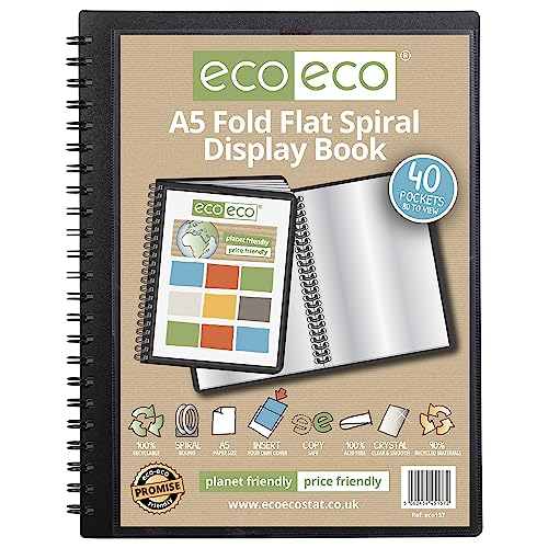 eco-eco eco137 Sichtbuch, A5, 50% recycelt, 40 Fächer, flach gefaltet, Spiralbindung von eco-eco Stationery