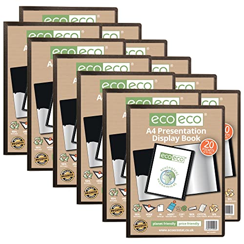 eco-eco A4 50% Recycelt 20 Taschen-Schwarz-Farbe Päsentationsdisplay Book (Packung mit 12) von eco-eco