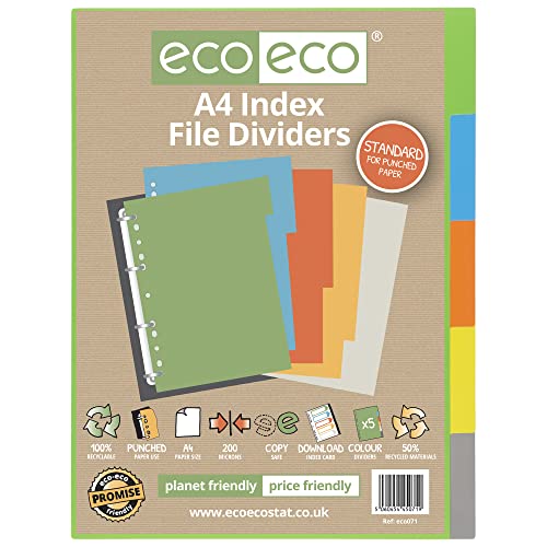 eco-eco A4 50% Recycelt Set 5 Indexdatei Teiler von eco-eco