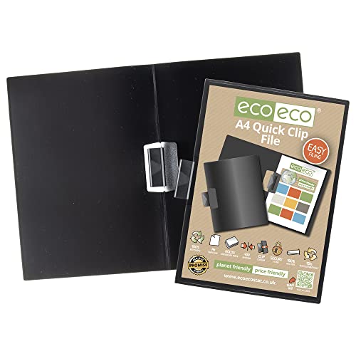 eco-eco A4 95% Recycelt Schwarz Farbe Quick Clip-Datei von eco-eco