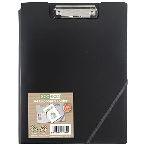 eco-eco A4-Ordner, 50% recycelt, schwarz, mit Aufbewahrungstasche innen und hinten, Clip und Stifthalter eco069BL eco-eco A4-Ordner, 50% recycelt, schwarz, mit Aufbewahrungstasche innen und hinten, Clip und Stifthalter eco069BL von eco-eco