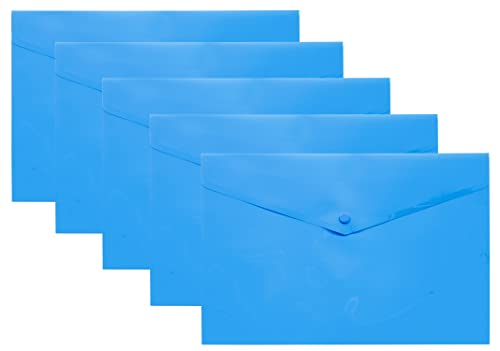 eco-eco eco075BLUE Dokumententasche mit Druckknopf, A5, 50% recycelt, transparent, Kunststoff, Blau, 5 Stück eco-eco eco075BLUE Dokumententasche mit Druckknopf, A5, 50% recycelt, transparent, Kunststoff, Blau, 5 Stück von eco-eco