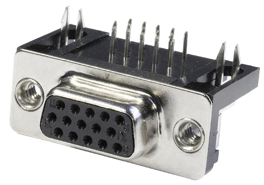 ECON CONNECT D-Sub Buchsenleiste BU15HDW/G, 90°, 15-polig von econ Connect