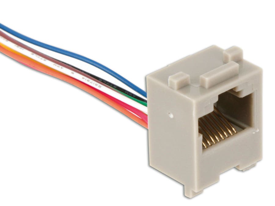 ECON CONNECT Modular-Einbaubuchse, mit Anschlusslitzen, 8P8C ECON CONNECT Modular-Einbaubuchse, mit Anschlusslitzen, 8P8C von econ Connect