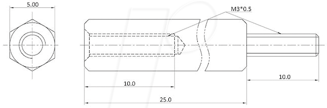 ECON D3X25A5MH - Abstandsbolzen Messing M3 25 mm Innen/Außen 100St. ECON D3X25A5MH - Abstandsbolzen Messing M3 25 mm Innen/Außen 100St. von econ Connect