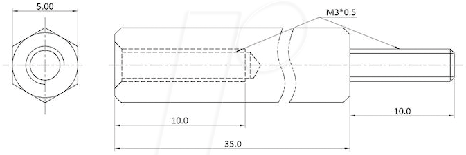 ECON D3X35A5MH - Abstandsbolzen Messing M3 35 mm Innen/Außen 100St. ECON D3X35A5MH - Abstandsbolzen Messing M3 35 mm Innen/Außen 100St. von econ Connect