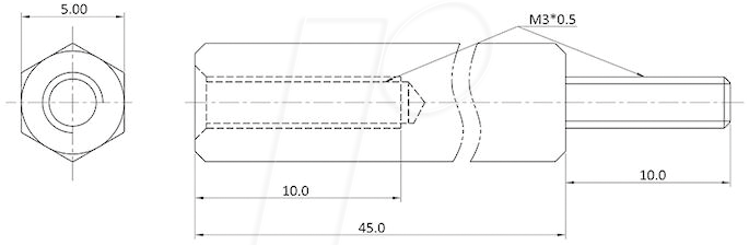 ECON D3X45A5MH - Abstandsbolzen Messing M3 45 mm Innen/Außen 100St. ECON D3X45A5MH - Abstandsbolzen Messing M3 45 mm Innen/Außen 100St. von econ Connect