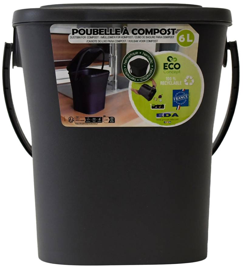 EDA Komposteimer KOMPOST, 6 Liter, anthrazit von eda