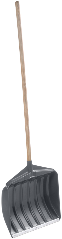 EDA Schneeschaufel mit Holzstiel, Breite: 460 mm, grau von eda