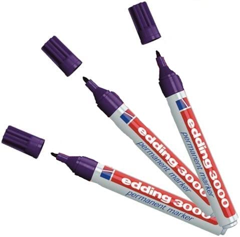 EDDING 3000 3er Vorteilspack | 13 Farben + Kombinationen zur Auswahl (Violett) von edding