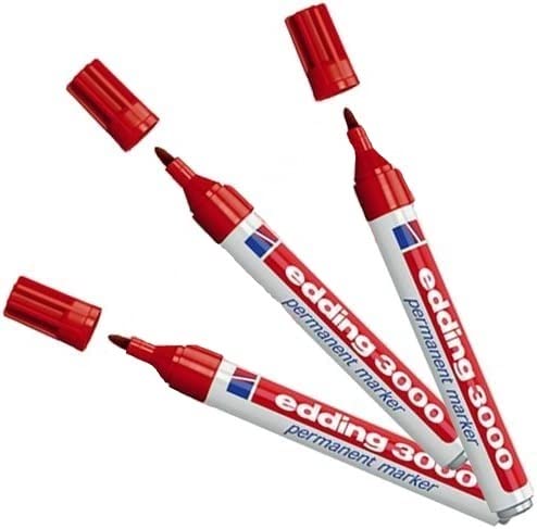 EDDING 750 Lackmarker 3er Sparpaket | 9 Farben & Sortierte zur Auswahl! (3er Set, rot) von edding