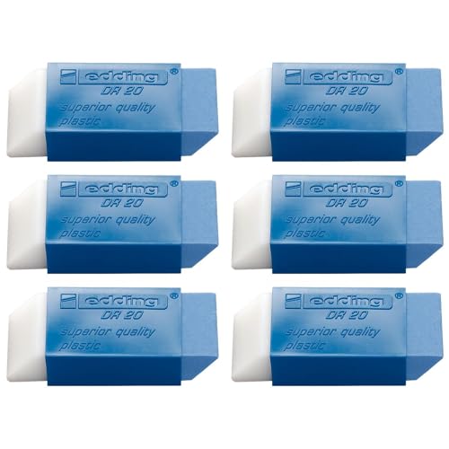 EDDING Radiergummis Plastic DR20 Bleistift und Tinte, 6 Stück EDDING Radiergummis Plastic DR20 Bleistift und Tinte, 6 Stück von edding