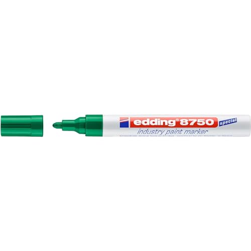 EDDING Set mit 10 Markern für Farbe 8750, speziell für Industrie, Grün, Rundspitze 2-4 mm von edding