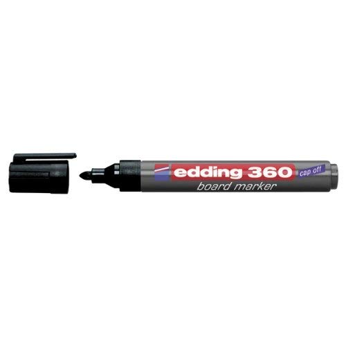 edding 360 Whiteboard-Marker - Schwarz - 50 Whiteboardstifte - Rundspitze 1,5-3 mm - Whiteboardstift trocken abwischbar - für Whiteboards, Flipcharts, Pinnwände, Magnet- und Memoboards - Sketchnotes - von edding