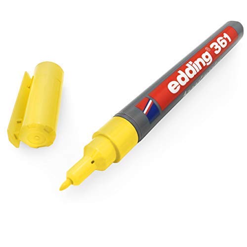 Edding 361 Whiteboard-Marker, 1 mm Rundspitze, gelbe Tinte, 1 Stück von edding