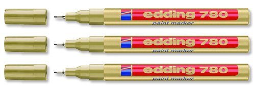 Edding 780 Lackmarker Xylol- und Toluolfrei, 0,8 mm Strichbreite, goldfarben, 10 Stück von edding