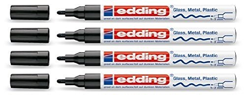 Edding Lackmarker schwarz Kugelspitze 1-2 mm 14 Farben Wasserfest Glanzlack-Effekt Rundspitzen Markerstift Edding Lackmarker schwarz Kugelspitze 1-2 mm 14 Farben Wasserfest Glanzlack-Effekt Rundspitzen Markerstift von edding