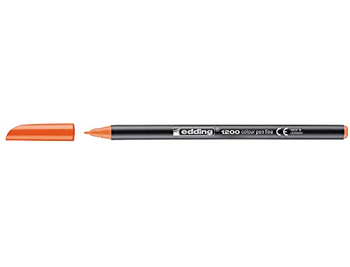 Edding Faserschreiber 1200, orange, Nr. 6, Rundspitze, 0,5 mm (10 Stück) von edding