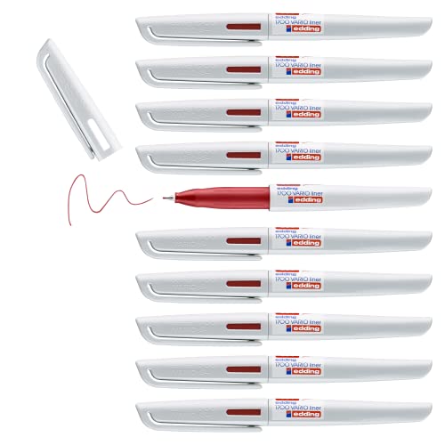 edding 1700 VARIO rotulador de punta fina - rojo - 10 bolígrafos - punta fina y redonda de 0,5 mm - con zona de agarre para una escritura cómoda - escritura precisa y firma sobre superficies de papel edding 1700 VARIO rotulador de punta fina - rojo - 10 bolígrafos - punta fina y redonda de 0,5 mm - con zona de agarre para una escritura cómoda - escritura precisa y firma sobre superficies de papel von edding