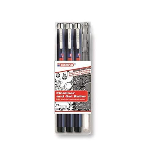 edding 1800/2185 Handlettering Starter Set - Set mit 4 Stiften - perfekt für Künstler oder Anfänger, für den professionellen oder privaten Gebrauch, ideal für kreatives Schönschreiben, Handlettering von edding