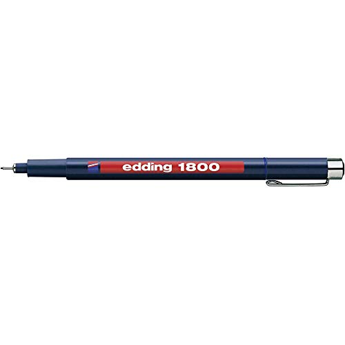 edding 1800 Präzisionsfeinschreiber - blau - 1 Stift - Linienbreite 0,25 mm - Fineliner zum präzisen Schreiben und Skizzieren - feine, metallgefasste Spitze - Lineal- und schablonengeeignet edding 1800 Präzisionsfeinschreiber - blau - 1 Stift - Linienbreite 0,25 mm - Fineliner zum präzisen Schreiben und Skizzieren - feine, metallgefasste Spitze - Lineal- und schablonengeeignet von edding