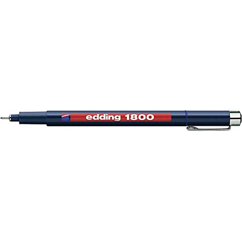 edding 1800 Präzisionsfeinschreiber - blau - 1 Stift - Linienbreite 0,25 mm - Fineliner zum präzisen Schreiben und Skizzieren - feine, metallgefasste Spitze - Lineal- und schablonengeeignet von edding