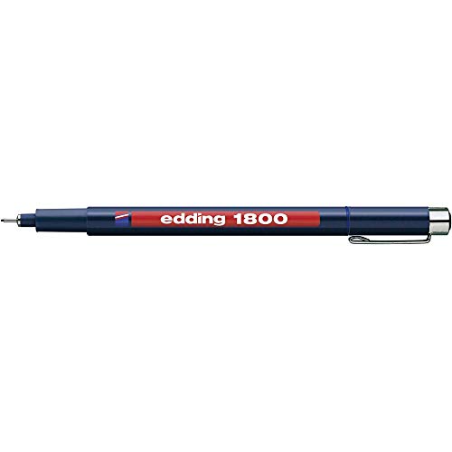 edding 1800 Präzisionsfeinschreiber - blau - 1 Stift - Linienbreite 0,5 mm - Fineliner zum präzisen Schreiben und Skizzieren - feine, metallgefasste Spitze - Lineal- und schablonengeeignet edding 1800 Präzisionsfeinschreiber - blau - 1 Stift - Linienbreite 0,5 mm - Fineliner zum präzisen Schreiben und Skizzieren - feine, metallgefasste Spitze - Lineal- und schablonengeeignet von edding