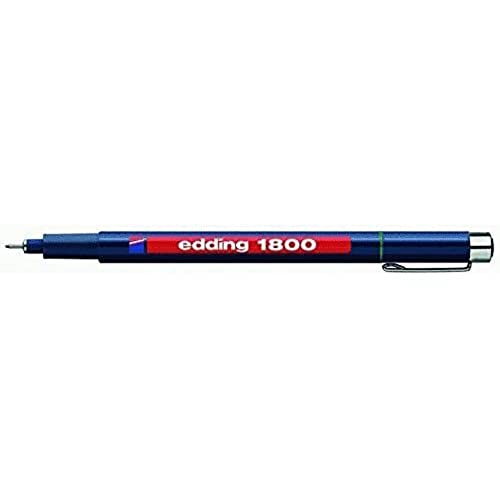 edding 1800 Präzisionsfeinschreiber - grün - 1 Stift - Linienbreite 0,5 mm - Fineliner zum präzisen Schreiben und Skizzieren - feine, metallgefasste Spitze - Lineal- und schablonengeeignet von edding