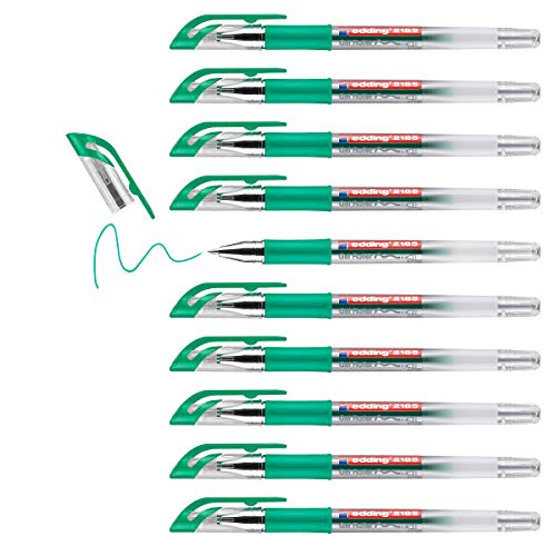 edding 2185 Gelroller - Grün - 10 Stifte - 0.7 mm - Gelstifte zum Schreiben, Malen, Mandala, Bulletjournal - Gelschreiber, Gelmalstifte von edding
