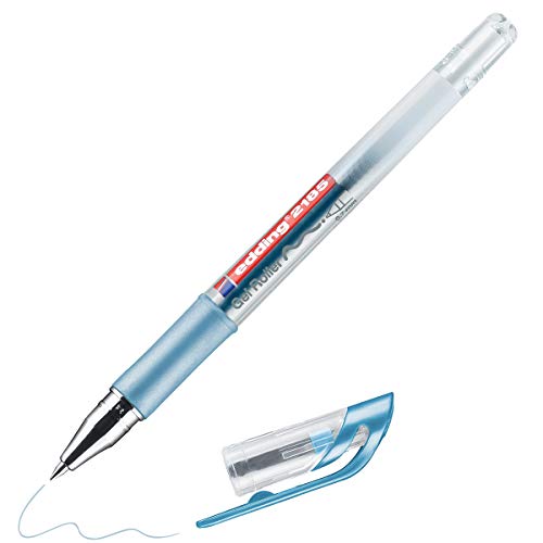 edding 2185 Gelroller - blau-metallic - 1 Stift - 0,7 mm - Gelstifte zum Schreiben, Malen, Mandala, Bulletjournal - Gelschreiber, Gelmalstifte von edding