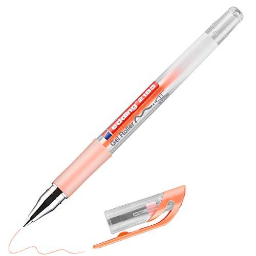 edding 2185 Gelroller - pastell-orange - 1 Stift - 0,7 mm - Gelstifte zum Schreiben, Malen, Mandala, Bulletjournal - Gelschreiber, Gelmalstifte von edding