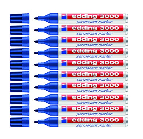 edding 3000 Permanent-Marker (10 Stifte, blau) von edding