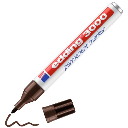 edding 3000 Permanentmarker - dunkel-braun - 1 Stift - Rund-Spitze 1,5-3 mm - schnell trocknender Permanent Marker - wasserfest, wischfest - für Karton, Kunststoff, Holz, Metall - Universalmarker edding 3000 Permanentmarker - dunkel-braun - 1 Stift - Rund-Spitze 1,5-3 mm - schnell trocknender Permanent Marker - wasserfest, wischfest - für Karton, Kunststoff, Holz, Metall - Universalmarker von edding