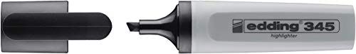 edding 345 Textmarker - grau - 1 Highlighter - Keilspitze 2-5 mm - ideal für leuchtende Markierungen und Hervorhebung von Textpassagen und Notizen von edding