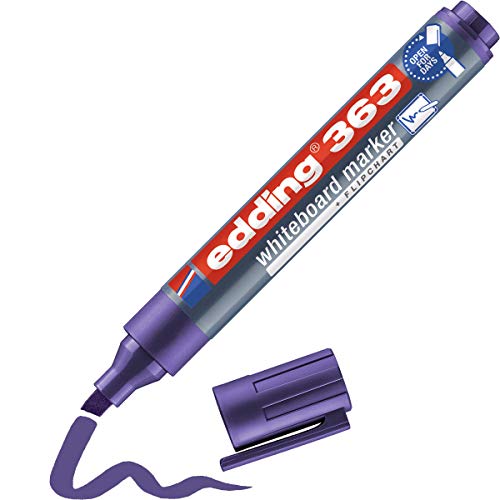 edding 363 Whiteboardmarker - violett - 1 Whiteboard Stift - Keilspitze 1-5 mm - Boardmarker abwischbar - für Whiteboard, Flipchart, Magnettafel, Pinnwand, Memoboard - Sketchnotes von edding