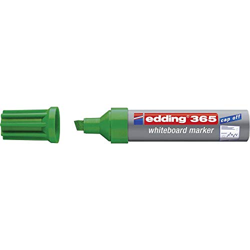edding 365 Whiteboardmarker - grün - 1 Whiteboard Stift - Keilspitze 2-7 mm - für Whiteboard, Glas, Schreibtafel, Flipchart - trocken und rückstandsfrei abwischbar, trocknet nicht aus von edding