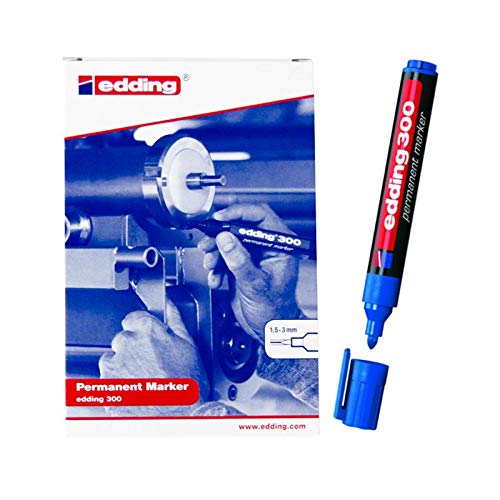 edding 4er Set Permanentmarker 300, nachfüllbar, 1,5-3 mm [ Blau ] von edding