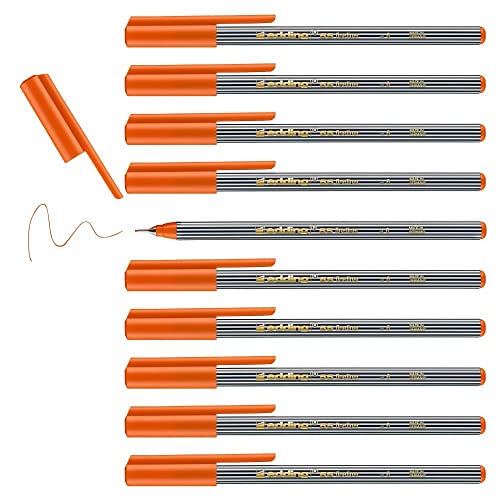 edding 55 - Fineliner - orange - 10 Stifte - 0,3 mm Spitze - Farbstift zum Schreiben, Malen, Unterstreichen, Illustrieren - für Kinder und Erwachsene, Schule, Homeoffice, Büro von edding