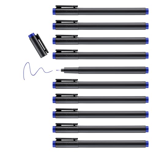 edding 8011 cleanroom marker - blau - 10 Stifte - feine Rundspitze 0,6 mm - zum Schreiben auf Reinraumpapier, Folien, laminiertem Papier - staubarmes Produkt ohne Etikett von edding