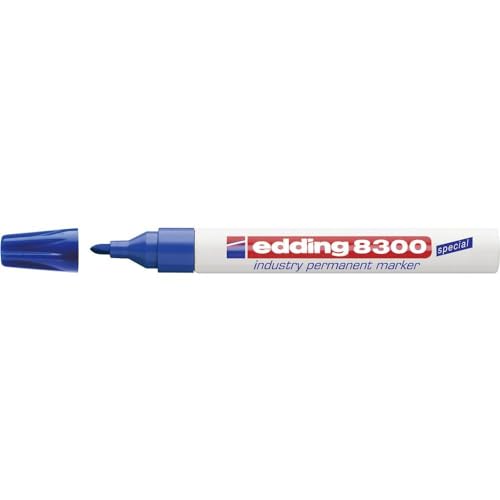 edding 8300 Industrie Permanentmarker - blau - Rundspitze 1,5-3 mm - zum permanenten Markieren von leicht öligen und staubigen Oberflächen edding 8300 Industrie Permanentmarker - blau - Rundspitze 1,5-3 mm - zum permanenten Markieren von leicht öligen und staubigen Oberflächen von edding