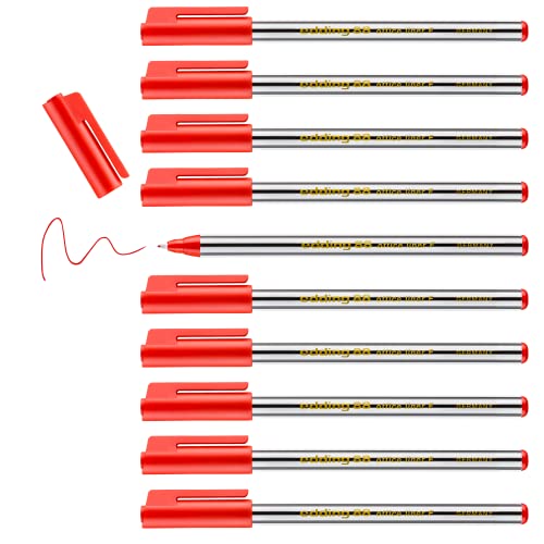 edding 88 - Fineliner - rot - 10 Stifte - Rundspitze 0,6 mm - dünner Faserschreiber für feines und präzises Schreiben, Unterstreichen, Zeichnen - für Büro, Schule und Zuhause von edding