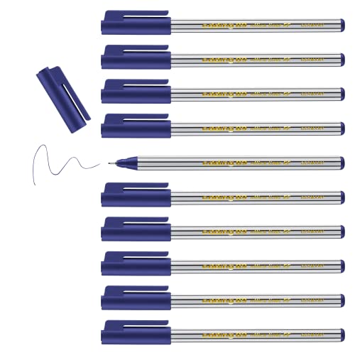 edding 89 - Fineliner - blau - 10 Stifte - extrafeine Rundspitze 0,3 mm - dünner Faserschreiber für feines und präzises Schreiben, Unterstreichen, Zeichnen - für Büro, Schule und Zuhause von edding
